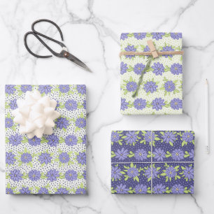 Moderne lente seringen paarse bloemen bloemmotief inpakpapier vel