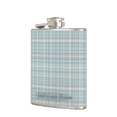 Moderne Lente Tartan Blauwe Plaid Kolf Heupfles (Links)