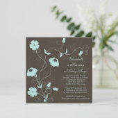 Moderne lente uitnodiging tot Baby shower (Staand voorkant)