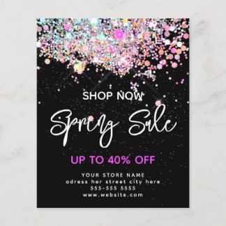 Moderne lente uitverkoop holografische glitters zw flyer