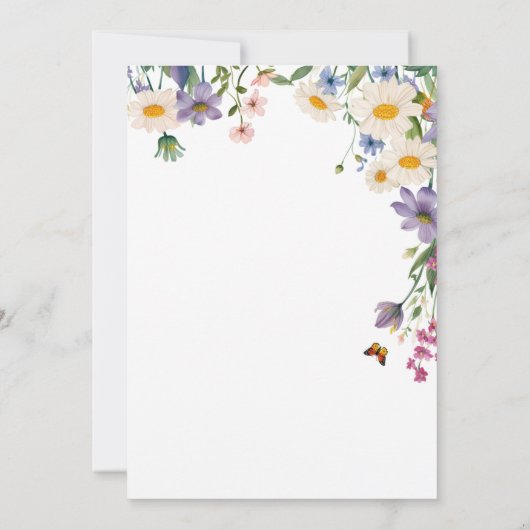 Moderne lente wilde bloemen bloemenpaasbrunch kaart (Achterkant)