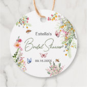 Moderne lente wilde bloemen script bruidsshower bedankjes labels (Achterkant)