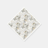 Moderne lentebloemen op marmer Bruidsdouche Servet (Hoek)