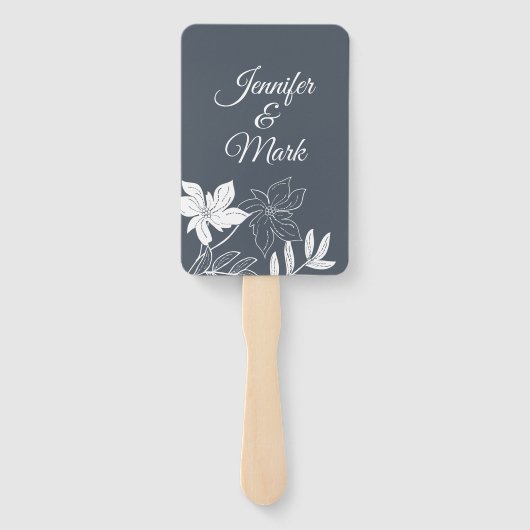 Moderne lentebloemen. Paar Namen Typografie. Handwaaier (Achterkant)