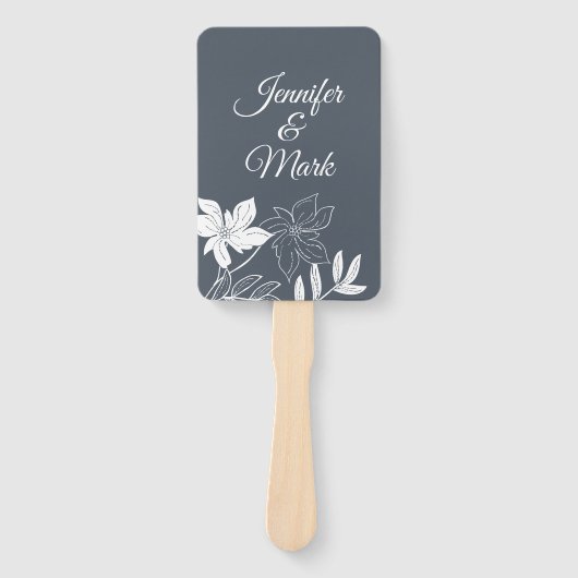 Moderne lentebloemen. Paar Namen Typografie. Handwaaier (Voorkant)