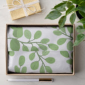 Moderne lentegroen botanische patroonbladeren tissuepapier (Geschenk)