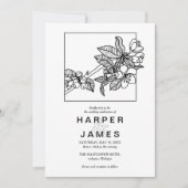 Moderne lentescherry-bloesem voor lijst bruiloft kaart (Voorkant)