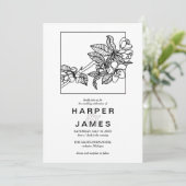 Moderne lentescherry-bloesem voor lijst bruiloft kaart (Staand voorkant)