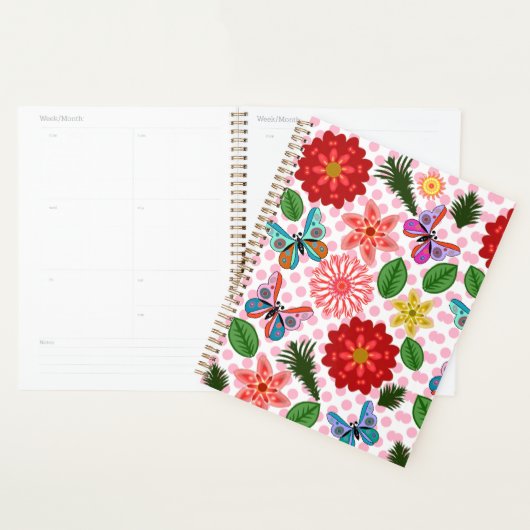 Moderne Lentetuin Vlinder Bloemig Planner (Display)