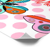 Moderne Lentetuin Vlinder Bloemig Poster (Hoek)