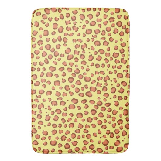 Moderne leopard Animal Print Pattern Red Yellow Badmat (Voorkant Verticaal)