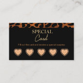 Moderne Leopard Cheetah Beauty Salon loyaliteitska Visitekaartje (Achterkant)