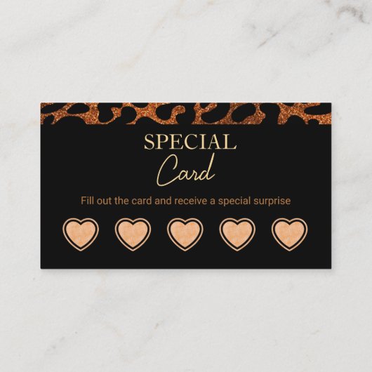 Moderne Leopard Cheetah Beauty Salon loyaliteitska Visitekaartje (Achterkant)