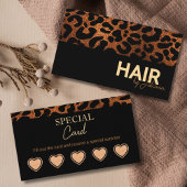 Moderne Leopard Cheetah Beauty Salon loyaliteitska Visitekaartje