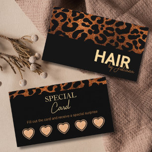 Moderne Leopard Cheetah Beauty Salon loyaliteitska Visitekaartje