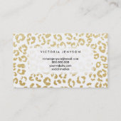 Moderne leopard-patroon luxe faux goudglitter visitekaartje (Achterkant)