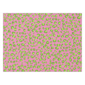 Moderne leopard Pattern Animal Print Green Roze Tafelkleed (Voorkant (Horizontaal))