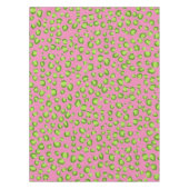 Moderne leopard Pattern Animal Print Green Roze Tafelkleed (Voorkant)