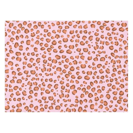 Moderne leopard Pattern Animal Print Red Roze Tafelkleed (Voorkant (Horizontaal))