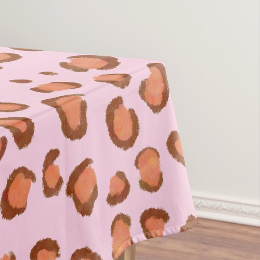 Moderne leopard Pattern Animal Print Red Roze Tafelkleed (Voorbeeld)