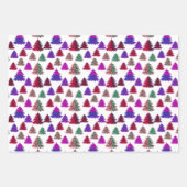 Moderne Leopard Print Multi Kleuren Kerstbomen Inpakpapier Vel (Voorkant 3)