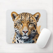 Moderne Leopard schilderij Wild Art Muismat (Met muis)