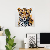 Moderne Leopard schilderij Wild Art Poster (Thuiskantoor)