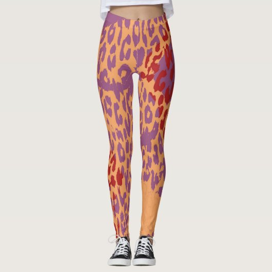 Moderne leopard Skin Pattern #23 Leggings (Voorkant)