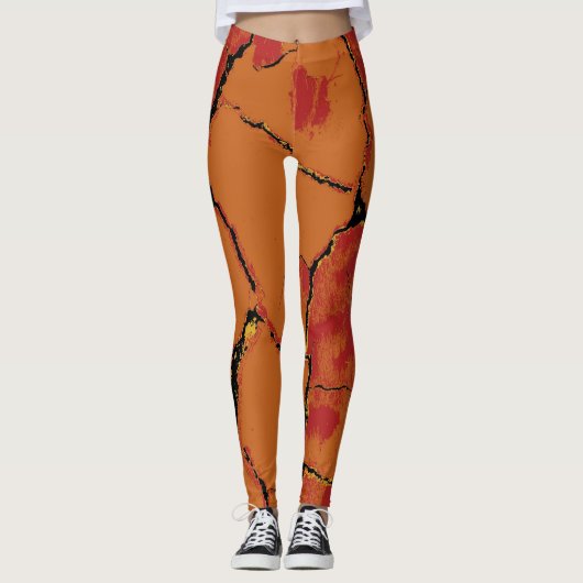 Moderne leopard Skin Pattern #8 Leggings (Voorkant)