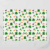 Moderne Leprechaun St. Patrick's Day Verjaardagsfo Folie Uitnodiging (Achterkant)