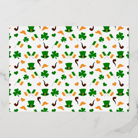 Moderne Leprechaun St. Patrick's Day Verjaardagsfo Folie Uitnodiging (Achterkant)