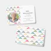 Moderne leraar educator Personeel Foto ID Colorful Badge (Voor- en achterkant)