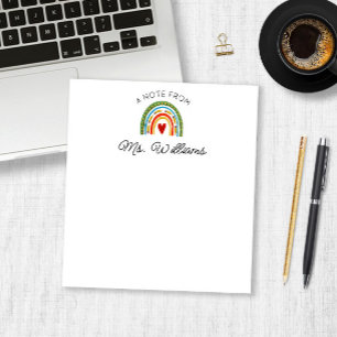 Moderne Leraar Kleurrijke Boho Regenboog Aangepast Notitieblok