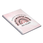 Moderne leraar lesgeven met hart Boho Rainbow Notitieboek (Rechterzijde)