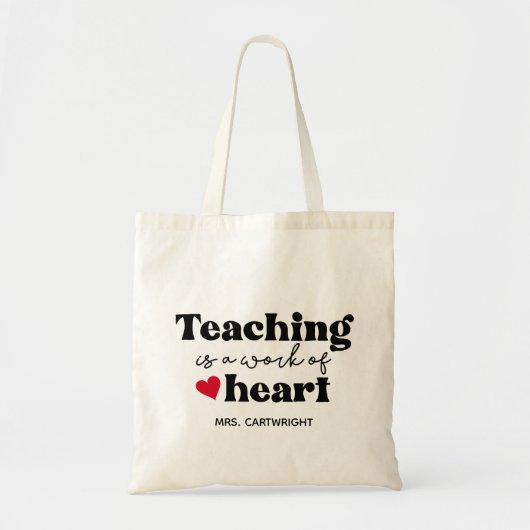 Moderne Leraar Stijlvol Schrift Tote Bag (Voorkant)