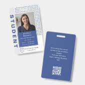 Moderne leraar / student Deep Blue Photo Universit Badge (Voor- en achterkant)
