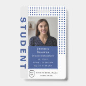 Moderne leraar / student Deep Blue Photo Universit Badge (Voorzijde)