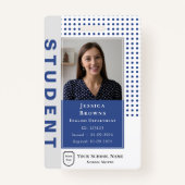 Moderne leraar / student Deep Blue Photo Universit Badge (Voorkant)