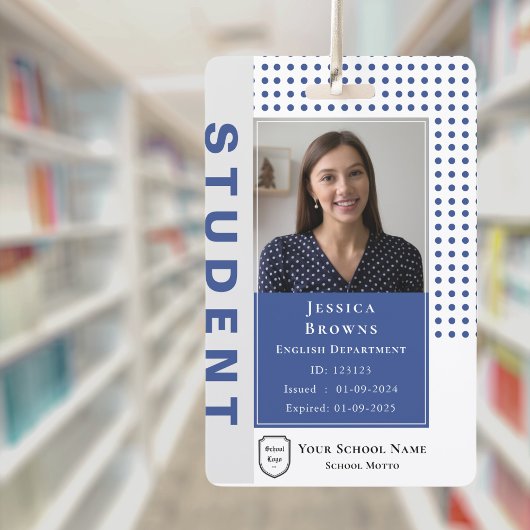 Moderne leraar / student Deep Blue Photo Universit Badge