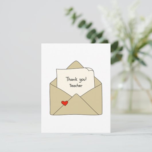 Moderne leraar waardering dank u kaart (Staand voorkant)