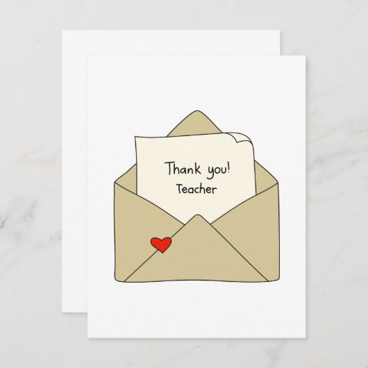 Moderne leraar waardering dank u kaart (Voorkant / Achterkant)