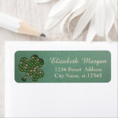 Moderne leren look,Shamrock,St. Patrick's Day Etiket (Insitu)