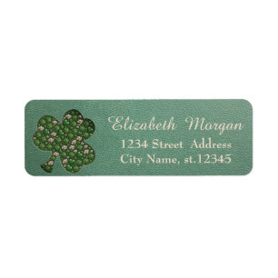 Moderne leren look,Shamrock,St. Patrick's Day Etiket