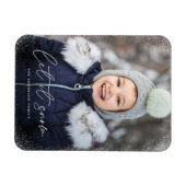 Moderne Let it Snow Script Foto Magneet (Horizontaal)