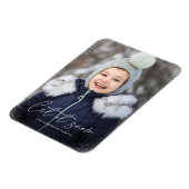 Moderne Let it Snow Script Foto Magneet (Linkerzijde)