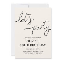 Moderne Let's Party 100e verjaardag