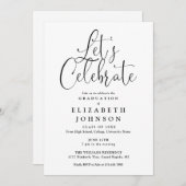 Moderne Lets vieren Script Graduation Party Kaart (Voorkant / Achterkant)