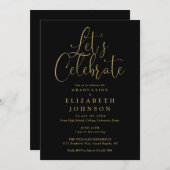 Moderne Lets vieren Script Graduation Party Kaart (Voorkant / Achterkant)