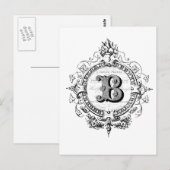 Moderne  letter B van het Franse monogram Briefkaart (Voorkant / Achterkant)