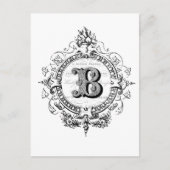 Moderne letter B van het Franse monogram Briefkaart (Voorkant)